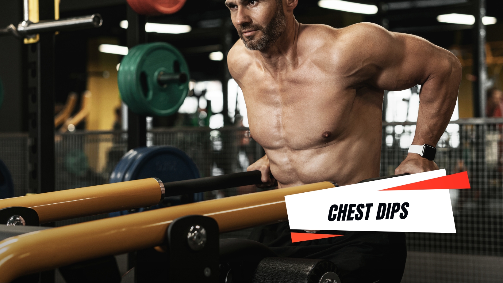 men performing chest dips workout
